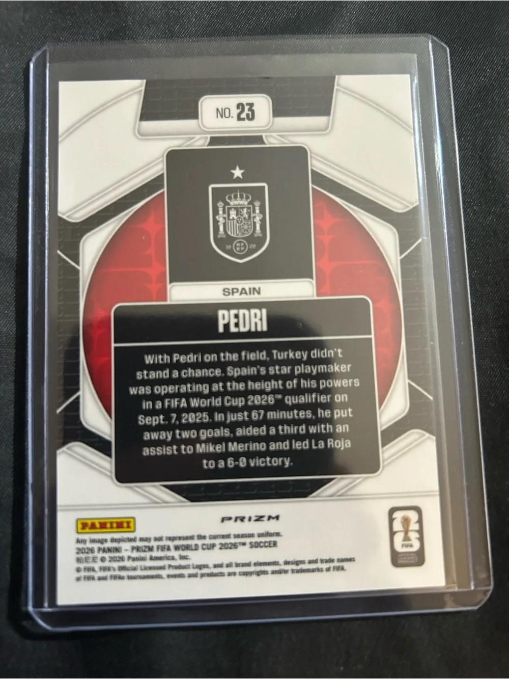 Panini Trophy Hunting Soccer Card - Red/Blue - Pedri (Spain)